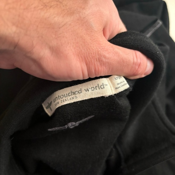 Untouched World New Zealand Men’s Sport Jacket Full Zip Merino Wool Black - Picture 5 of 10